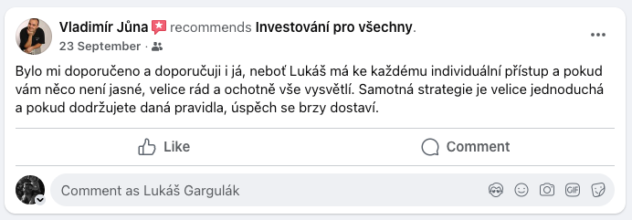 Recenze mentoringu – Facebook